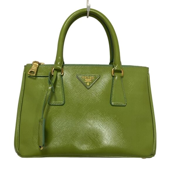PRADA Galleria Mini Bag -Light Green Saffiano Vernis (Patent Leather) 650-081625 - Picture 1 of 9